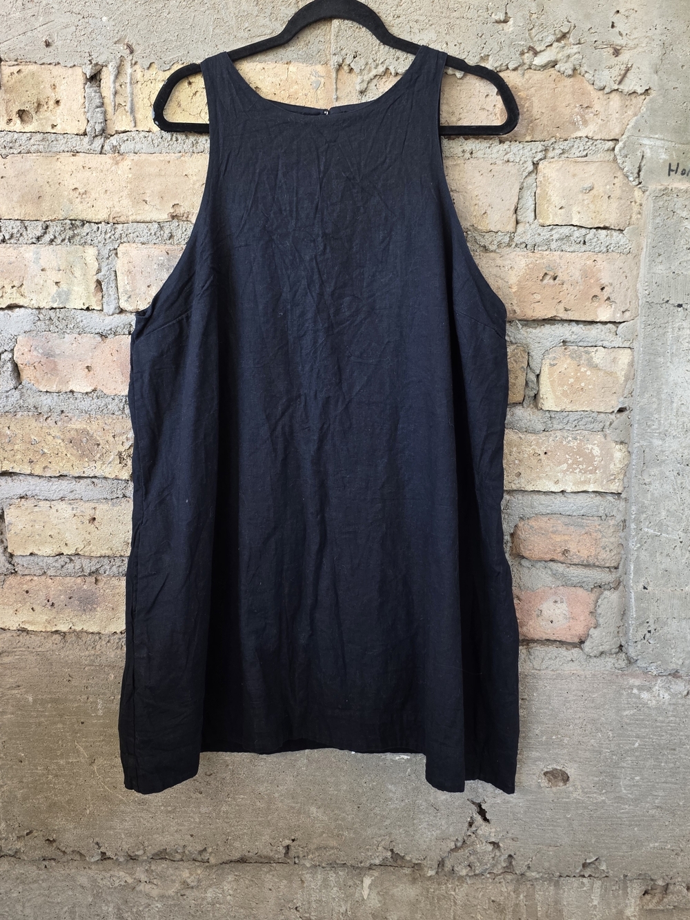 Abercrombie & Fitch Black Linen Blend Tank Dress Size XXL